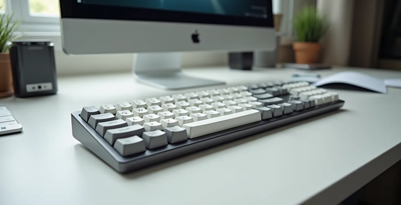 Clavier compact 60% avec disposition des touches personnalisée pour l'ergonomie