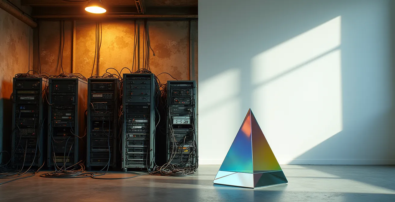 Visualisation comparative des coûts totaux entre infrastructure cloud et serveur sur site pour une PME