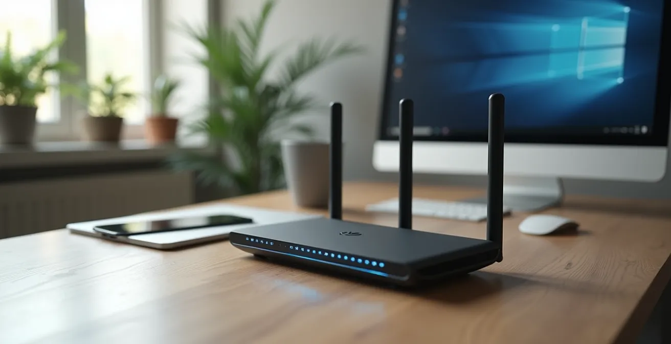 Interface de configuration d'un routeur moderne montrant les options de sécurité WPA3 en mode transition