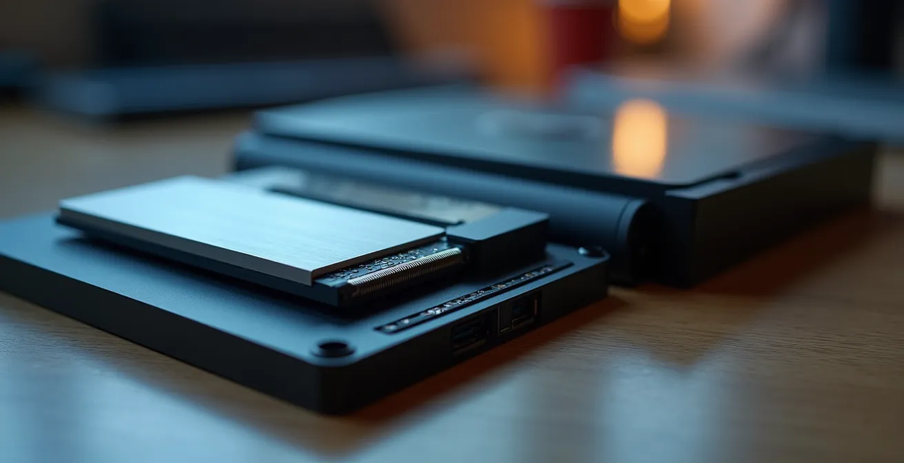 Configuration de stockage à plusieurs niveaux avec SSD et disques externes